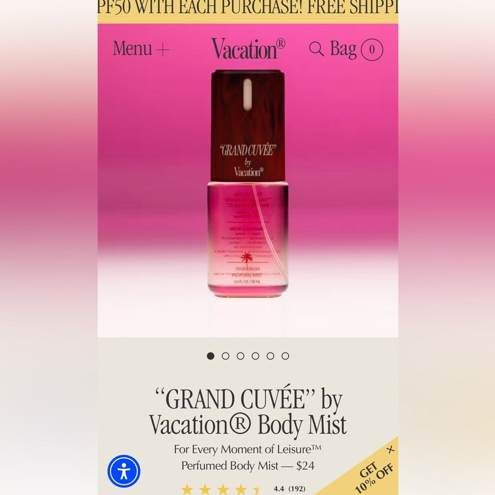 “Grand Cuvée” by Vacation perfume mist 3 oz